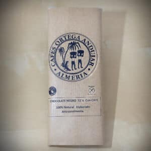 Chocolate La Virgitana 72% con café Ortega Andújar.